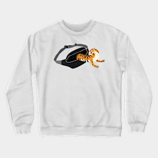 tiger coming out of a waist bag Crewneck Sweatshirt